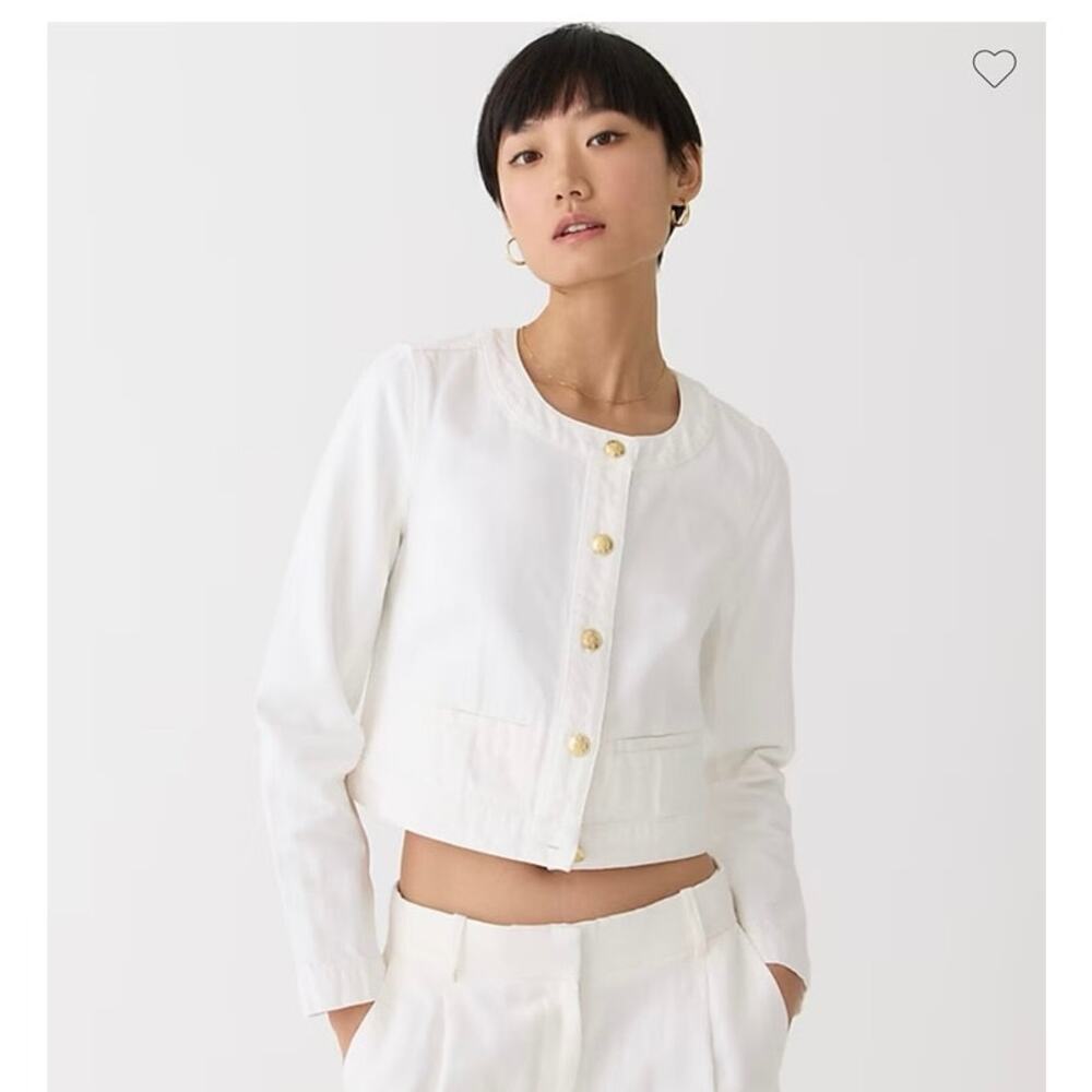J. Crew Louisa Lady jacket White Denim